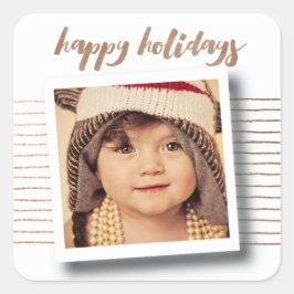 Bronze Happy Holidays Weihnachts-Foto Sticker