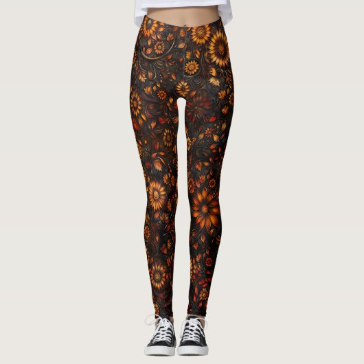 Bronze-Herbst Leggings (Vorderseite)