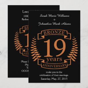 Bronze Hochzeit 19 Jahre Einladung
