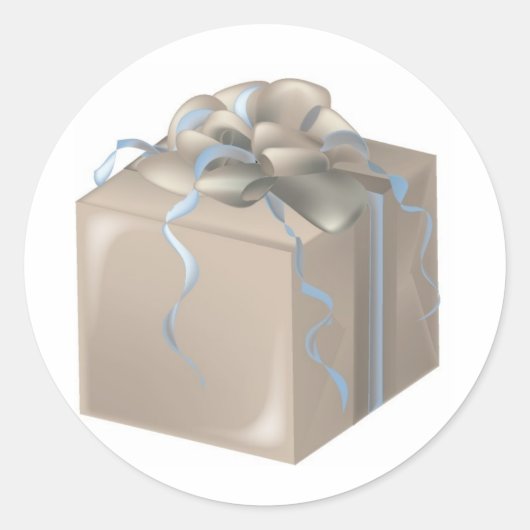 Bronze Hochzeit Gegenwart mit Bow Runder Aufkleber (Vorderseite)