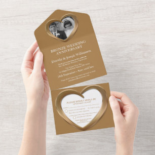 Bronze Hochzeit Hochzeitstag 8 Jahre Party Veranst All In One Einladung