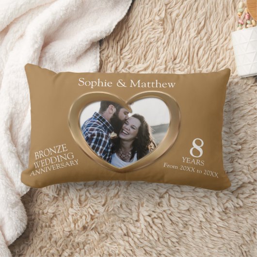 Bronze Hochzeitstag Foto Herzen Lendenkissen (Decke)