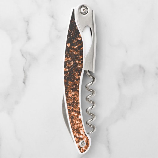 Bronze-Imitate Glitzer Glitzern Monogram Kellnermesser (Rückseite)