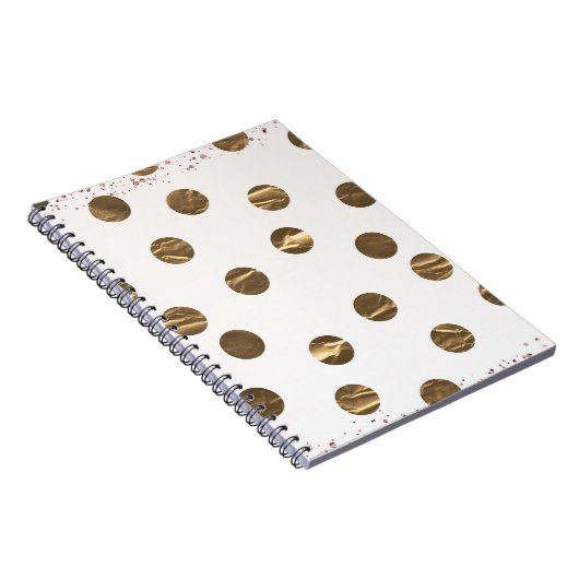 Bronze Imitate Shine Polka Dots Modern Trendy Chic Notizblock (Rechte Seite)