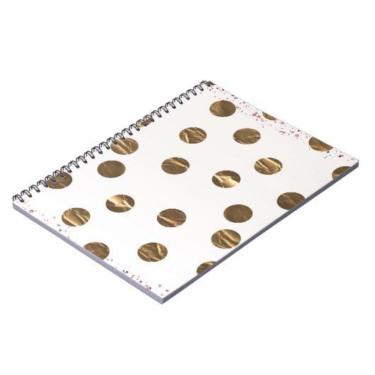 Bronze Imitate Shine Polka Dots Modern Trendy Chic Notizblock (Linke Seite)