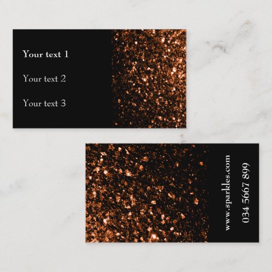 Bronze-Imitats glänzen Glitzer Glitzern und schwar Visitenkarte (Vorne/Hinten)