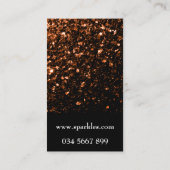 Bronze-Imitats glänzen Glitzer Glitzern und schwar Visitenkarte (Rückseite)