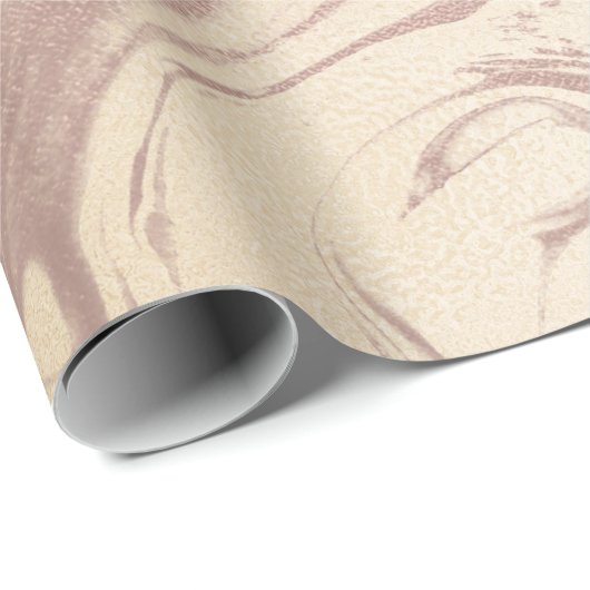 Bronze Ivory Abstraktes Marmorglas Geschenkpapier (Rolleneckpunkt)