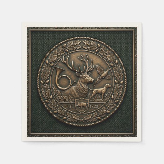 Bronze-Jagdemblem Serviette (Vorderseite)
