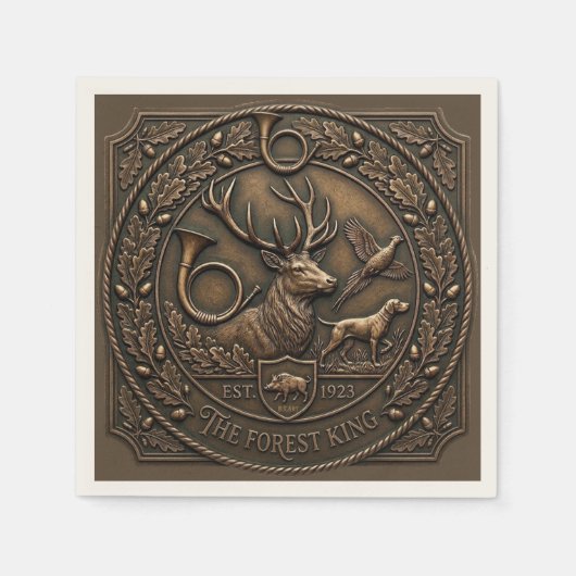Bronze-Jagdemblem Serviette (Vorderseite)