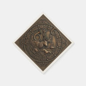 Bronze-Jagdemblem Serviette (Ecke)