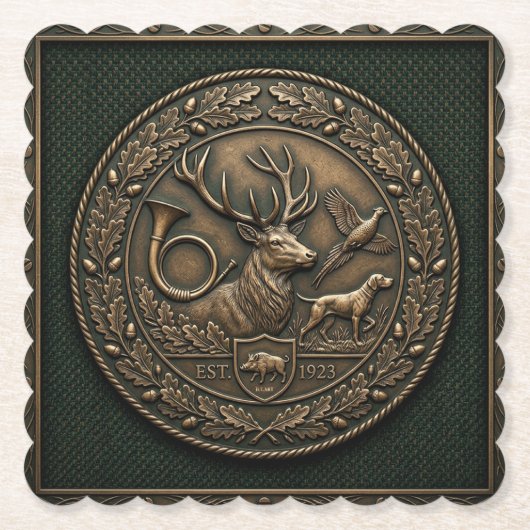 Bronze-Jagdemblem Untersetzer (Vorderseite)