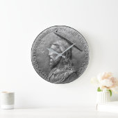 Bronze Jesus Christus Bildhauer Portrait Latin Tex Große Wanduhr (Zuhause)