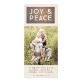 Bronze Joy & Peace Christmas Foto Cards Werbekarte (Vorne)