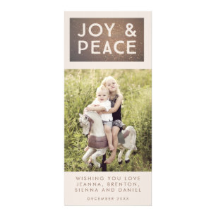 Bronze Joy & Peace Christmas Foto Cards Werbekarte
