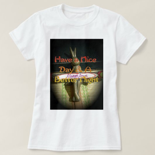 Bronze-Kaninchenskulptur mit inspirierenden Zitate T-Shirt (Design vorne)