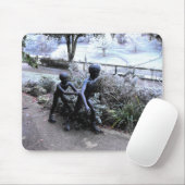 Bronze-Kinderstatue Skaten Mousepad (Mit Mouse)
