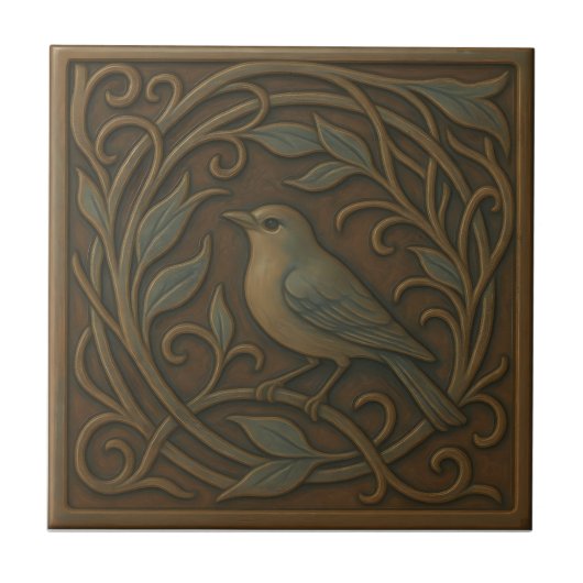 Bronze Kolibri Keramikfliese (Vorderseite)