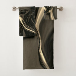 Bronze-Kundulationen auf braunbeigem Hintergrund Badhandtuch Set