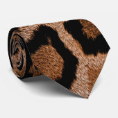 Bronze Leopard Gepard-Druck Krawatte (Gerollt)