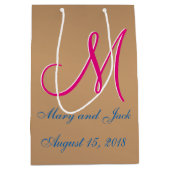 Bronze Light 3D Monogram Mittlere Geschenktüte (Vorderseite)