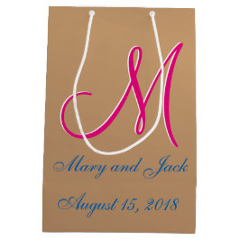 Bronze Light 3D Monogram Mittlere Geschenktüte