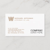 BRONZE LINE MONOGRAM  BUSINESS LOGO PROFESSIONAL VISITENKARTE (Vorderseite)