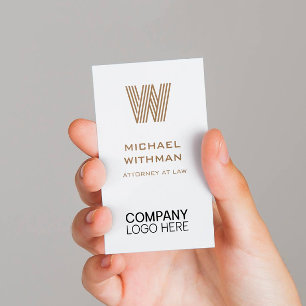 BRONZE LINE MONOGRAM CORPORATE LOGO QR CODE VISITENKARTE