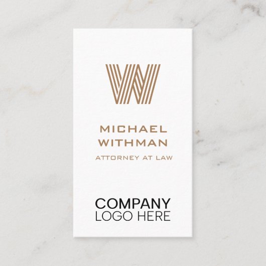 BRONZE LINE MONOGRAM CORPORATE LOGO QR CODE VISITENKARTE (Vorderseite)