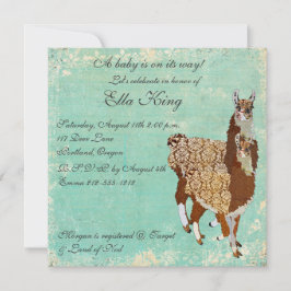 Bronze-Llamas-Babyeinladung Einladung