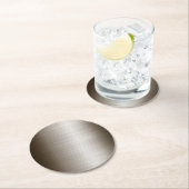 Bronze-Look aus gebürstetem Metall Runder Pappuntersetzer (Vor Ort)