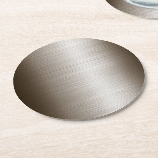 Bronze-Look aus gebürstetem Metall Runder Pappuntersetzer (Angewinkelt)