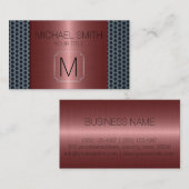Bronze Luxury Stainless Metal Monogram Visitenkarte (Vorne/Hinten)