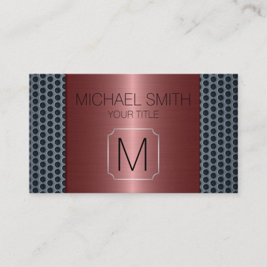 Bronze Luxury Stainless Metal Monogram Visitenkarte (Vorderseite)