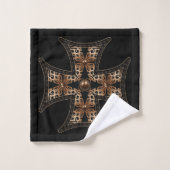 Bronze Malteser Kreuz Badhandtuch Set (Waschlappen)