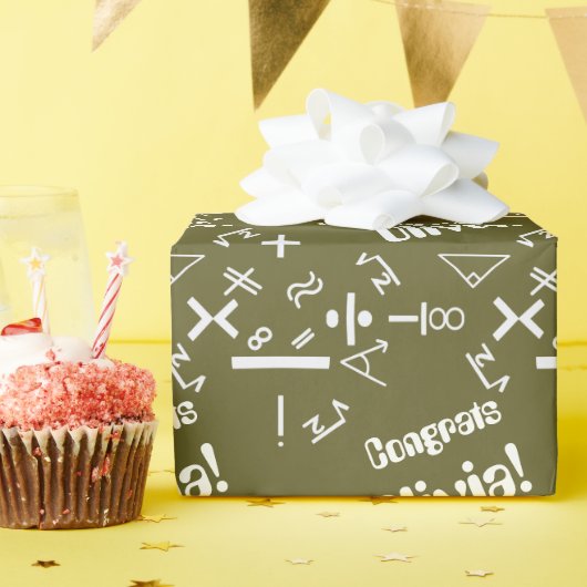 Bronze Math Graduate Geschenkpapier (Geburtstagsparty)