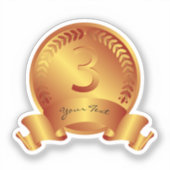 Bronze-Medaille & Custom Text Award Gewinner-Stick Aufkleber (Vorderseite)