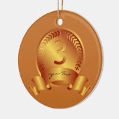 Bronze-Medaille, Custom text, Three Award Gewinner Keramik Ornament (Links)