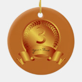 Bronze-Medaille, Custom text, Three Award Gewinner Keramik Ornament (Hinten)