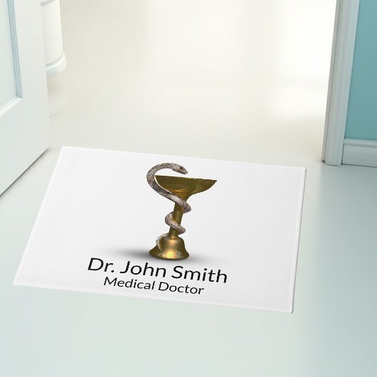 Bronze Medical Bowl Hygieia Schlange White Caduceu Fußmatte