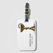 Bronze Medical Schlange Bowl Hygieia White Caduceu Gepäckanhänger (Vorderseite Vertikal)