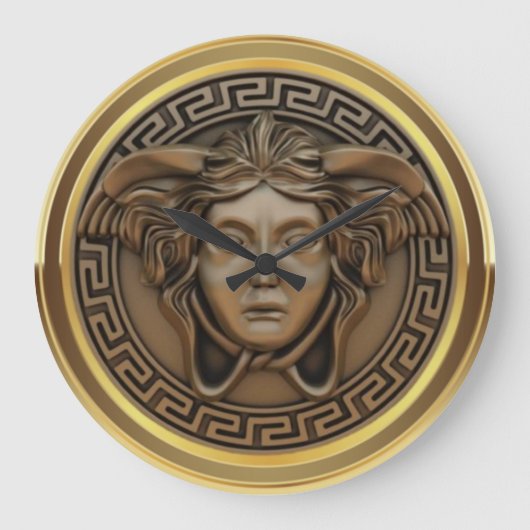 Bronze Medusa Große Wanduhr (Vorderseite)
