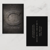 Bronze Metal Mit Monogramm C Business Card Visitenkarte (Vorne/Hinten)