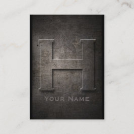 Bronze Metal Mit Monogramm H Business Card Visitenkarte