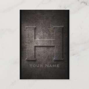 Bronze Metal Mit Monogramm H Business Card Visitenkarte