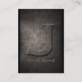 Bronze Metal Mit Monogramm J Business Card Visitenkarte