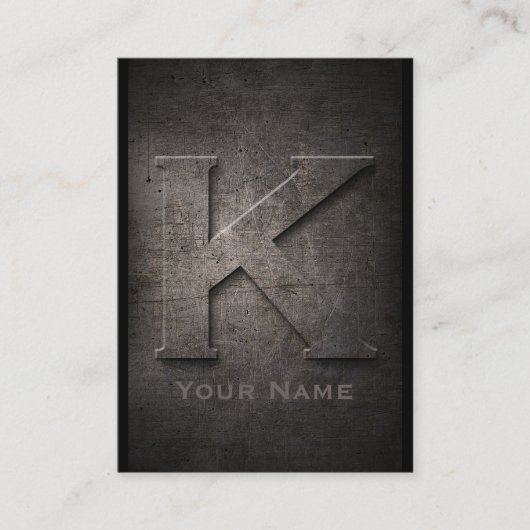 Bronze Metal Mit Monogramm K Business Card Visitenkarte (Vorderseite)