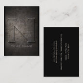 Bronze Metal Mit Monogramm N Business Card Visitenkarte (Vorne/Hinten)