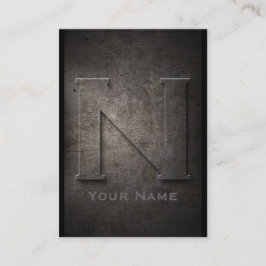 Bronze Metal Mit Monogramm N Business Card Visitenkarte