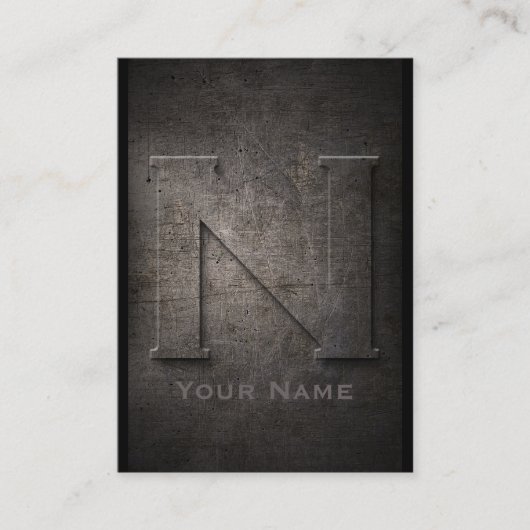 Bronze Metal Mit Monogramm N Business Card Visitenkarte (Vorderseite)
